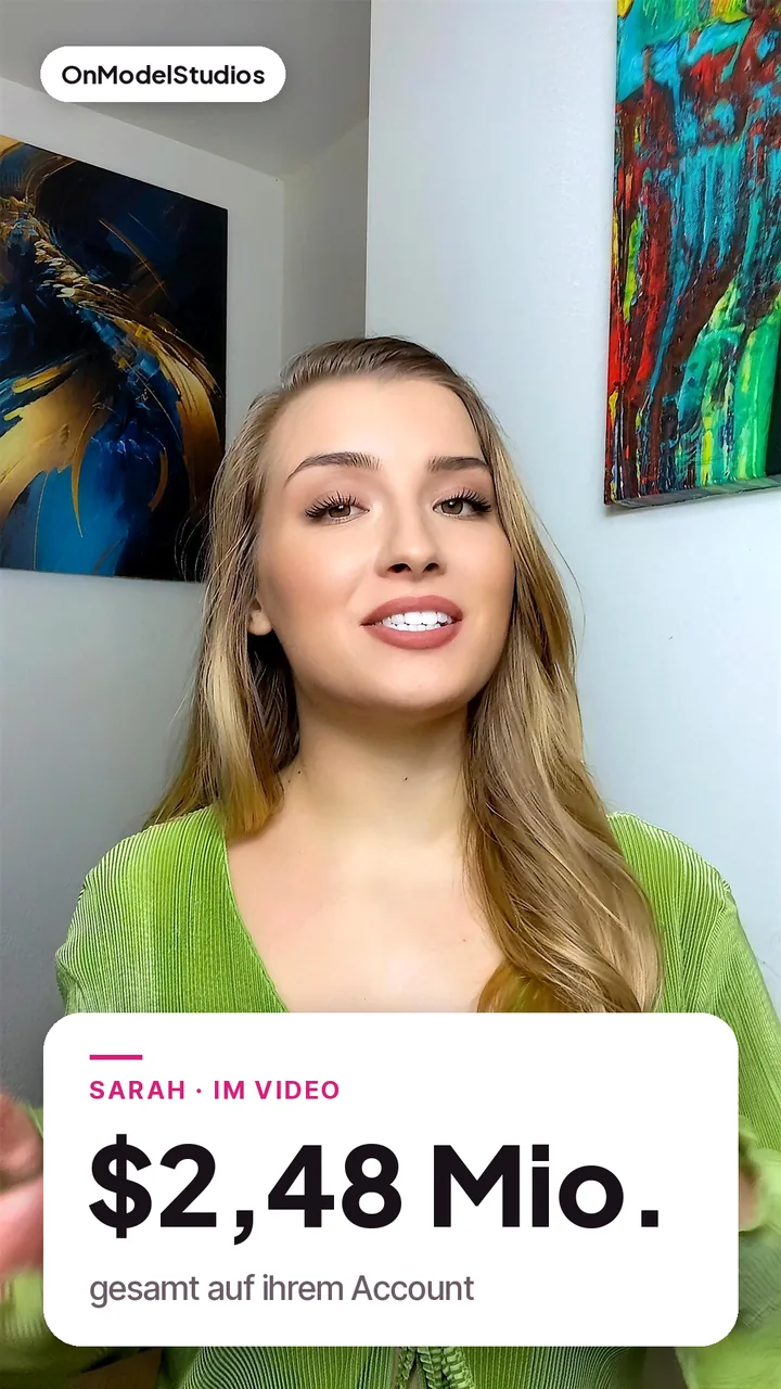 Sarah, von OnModelStudios betreute Creatorin, Video-Testimonial